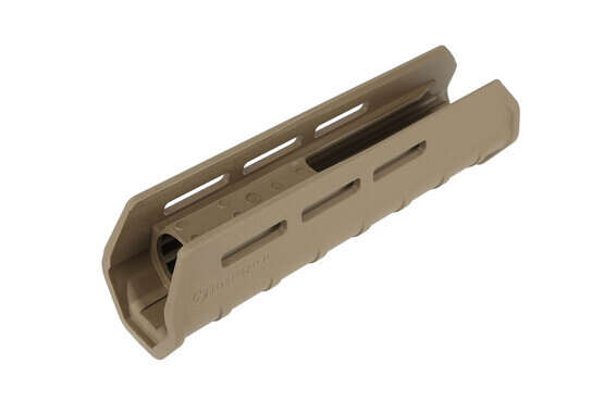 The Mossberg 590 Magpul Forend FDE features M-LOK attachment slots
